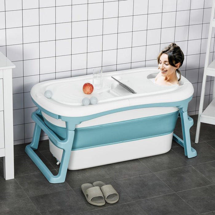 Foldable Bathtub Kids Bath Tub with Lid Large Bathtubs for 1 - 12 Years