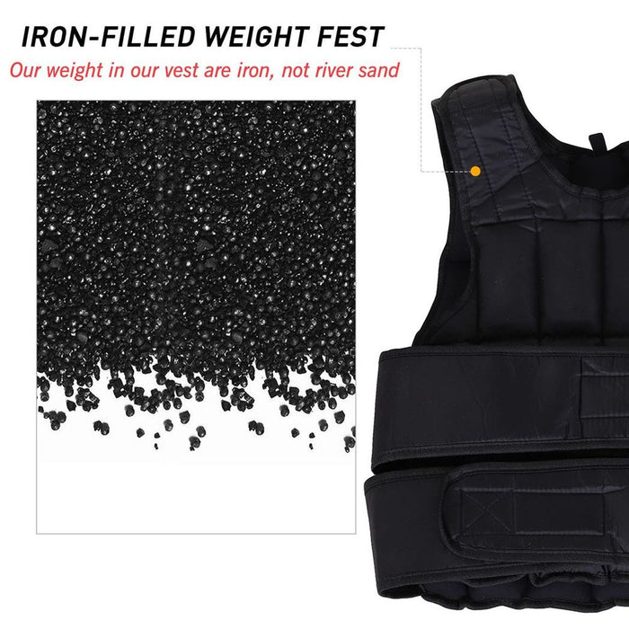 High-Quality 10KG Adjustable Weight Vest for Running, Gym Training, and Weight Loss, Black