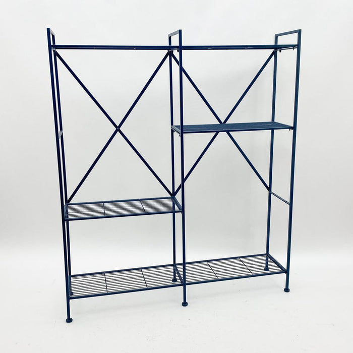 Premium Blue Metal Shelf Unit - Strong & Stylish, Easy Assembly