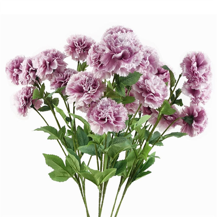 Pack of 6 x 70cm Pink Artificial Carnation Stem - 24 Flowers