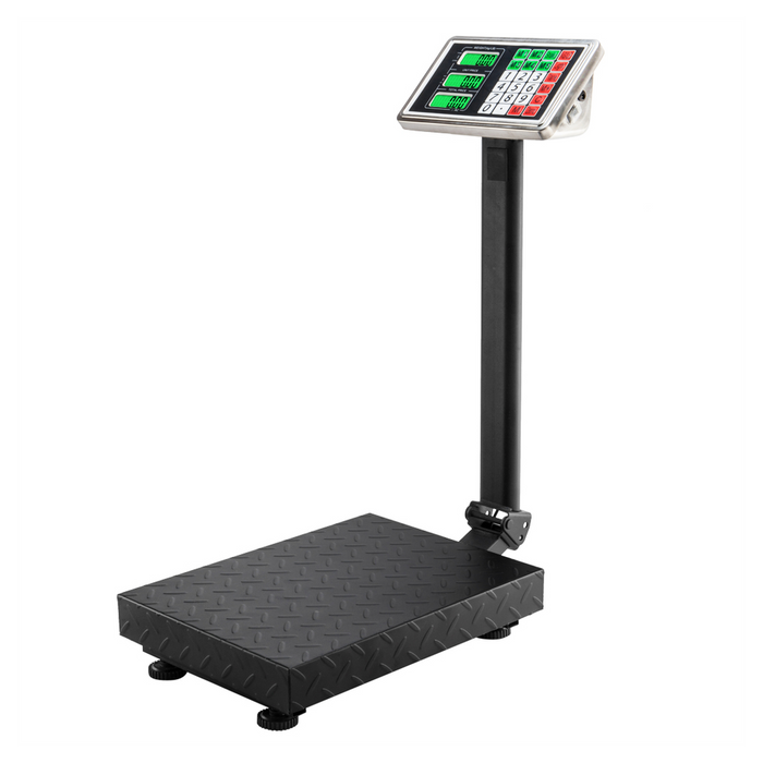 100KG/220lbs LCD Digital Personal Floor Postal Platform Scale with 30*40 Platform & 0.6mm Plate Black UK Plug