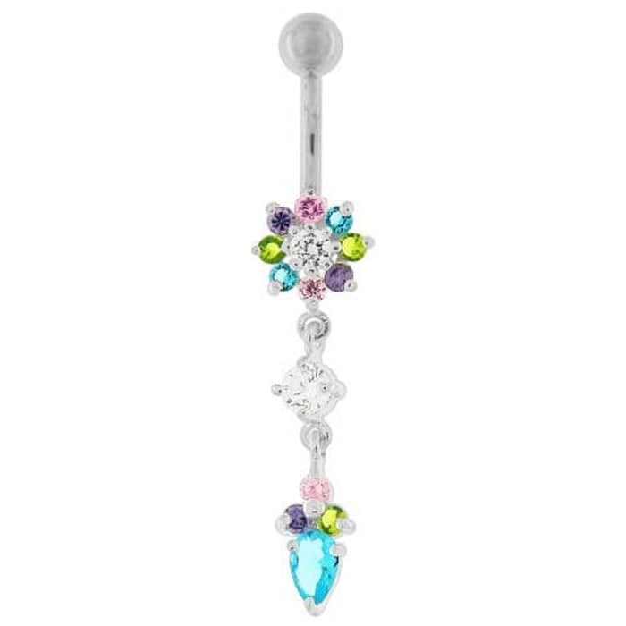 Fancy Flower Dangling Banana Belly Ring