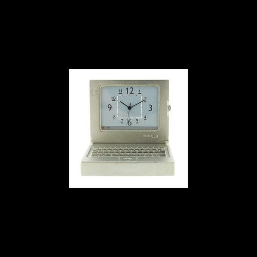 Miniature Clock PC Laptop Computer Silvertone Plated Solid Brass IMP1001S - CLEARANCE NEEDS RE-BATTERY
