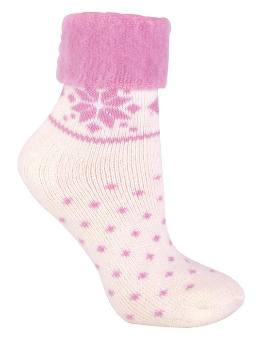 Ladies Wool Lounge Socks with Fairisle Design