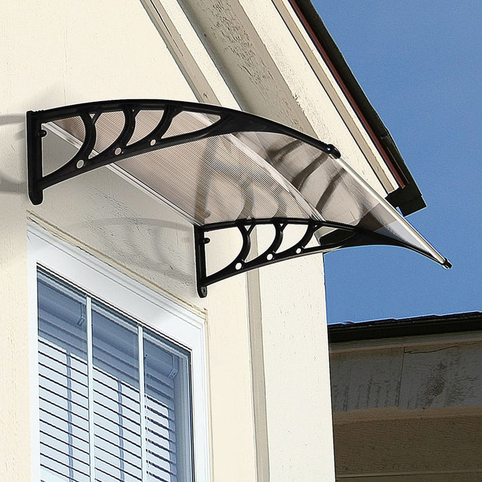 Durable Brown Polycarbonate Curved Awning - 75x120x23cm - Quality & Style