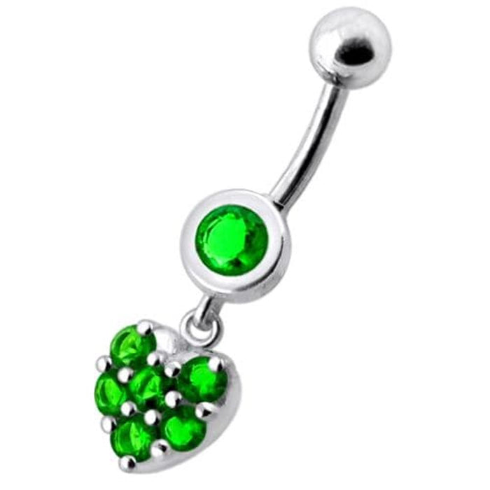 Fancy  Heart Dangling Navel Ring Body jewelry