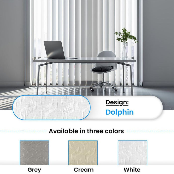 Dolphin White Vertical Blind Slats Replacement - 89mm/1700mm - High Quality (J8197)