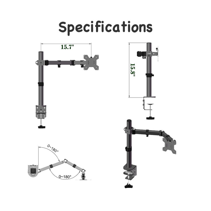 13-27 Inch Movable desktop TV stand TSND-02 Bearing 8Kg/Vese100*100/90° tilt/360° rotation/180° swivel