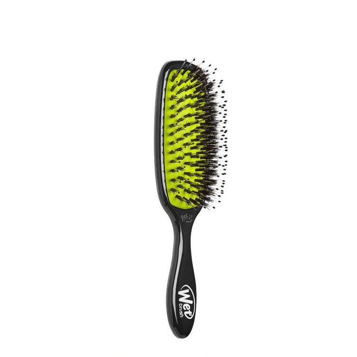 WetBrush Shine Enhancer Black - Detangling Hairbrush for Smooth, Glossy Hair - Soft IntelliFlex® Bristles & Natural Boar Bristles