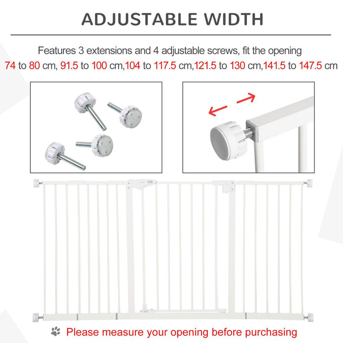 Secure and Versatile Pet Gate - Adjustable Width and Easy Assembly - PawHut