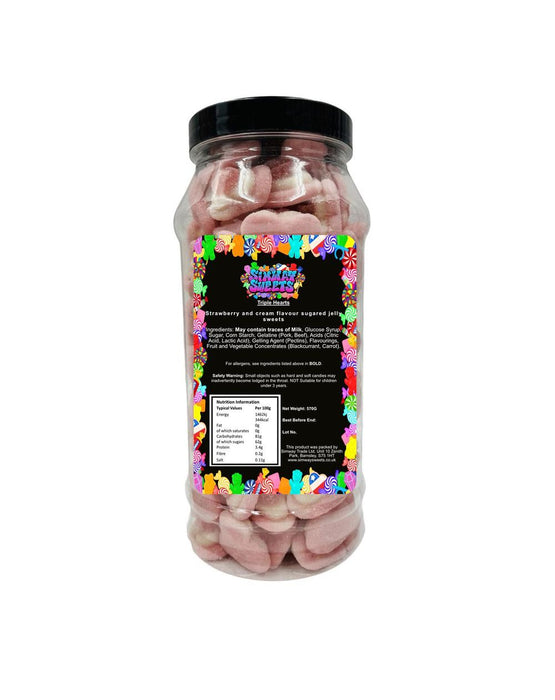 Triple Hearts Gummy Foam Jelly Sweets Retro Gift Jar - Best Quality, Fast Delivery, Perfect for All Occasions!