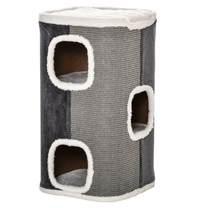 PawHut Cat Barrel Kitten Tree Tower - Premium Quality Sisal Scratching Furniture for Climbing