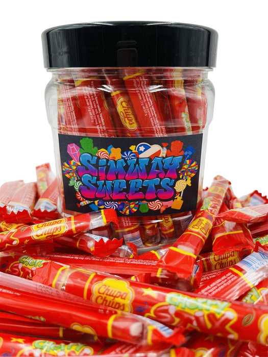 Cherry Chupa Stix x 60 - Individually Wrapped Candy in a Jar