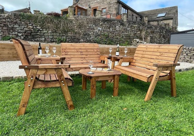 Premium Burghley Outdoor Furniture Set - Classic English Design, 10 Year Rot Free Guarantee, FSC-Sourced Materials