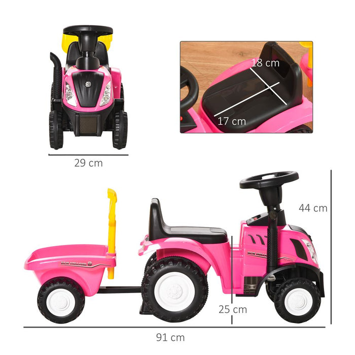 High-Quality Pink Sliding Car w/Horn - Indoor & Outdoor - Ages 12-36 Months - 25 kg Load - Battery Powered