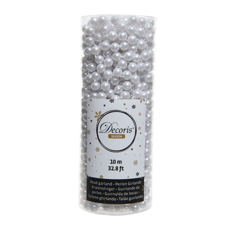Bead Garland Winter White 10m - Christmas Tree Decoration