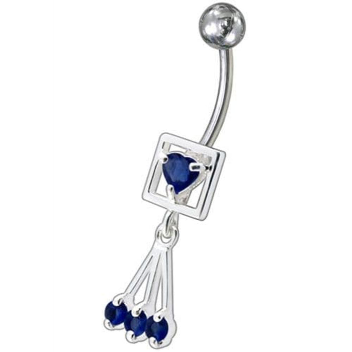 Fancy Centered In Box Jeweled Dangling Belly Ring