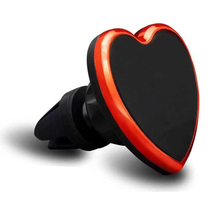 Aquarius Magnetic Heart Phone Car Mount, Firm Grip, Red: Universal, 360° Rotation, Compatible with iPhone & Samsung