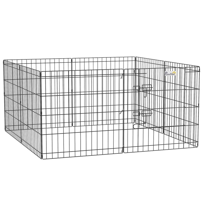 PawHut 24" Pet Dog Playpen, 8-Panel Metal Fence, Safe & Secure Space