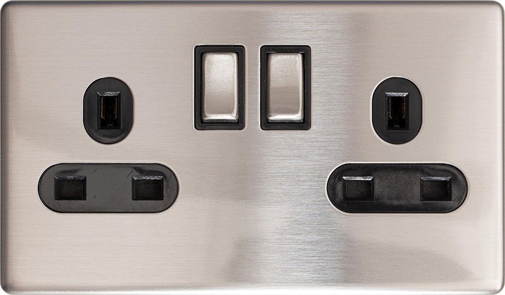 Premium Screwless Double Gang Socket - High-Quality & Stylish - Perfect for UK Usage - E345AD