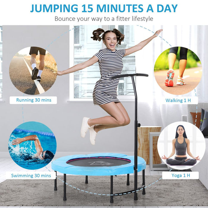 Premium 40'' Kids Mini Trampoline, Adult Rebounder Jumper - Fitness HOMCOM