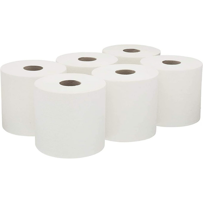 ASPECT Kitchen Rolls Centrefeed (18 Rolls, White) | 2 Ply Embossed Pattern Paper Towels | Strong and Absorbent Tissue Paper | UK Supplier | Wipe Away | Perfect for Commercial & Kitchen Use