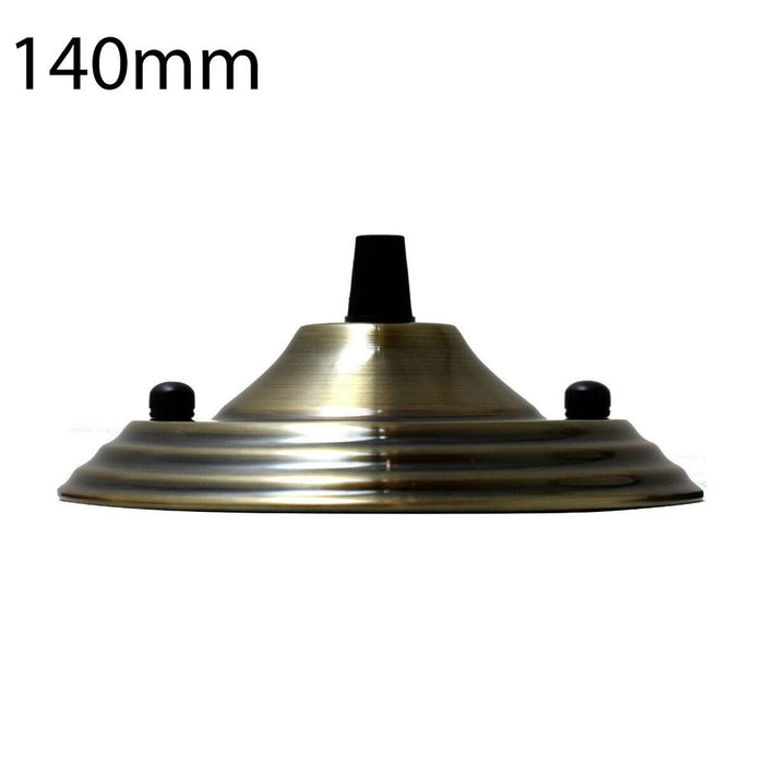 Brand New 140mm Single Outlet Ceiling Rose with Cord Grip - High Quality Metal Fitting - Ideal for Chandeliers & Light Fixtures