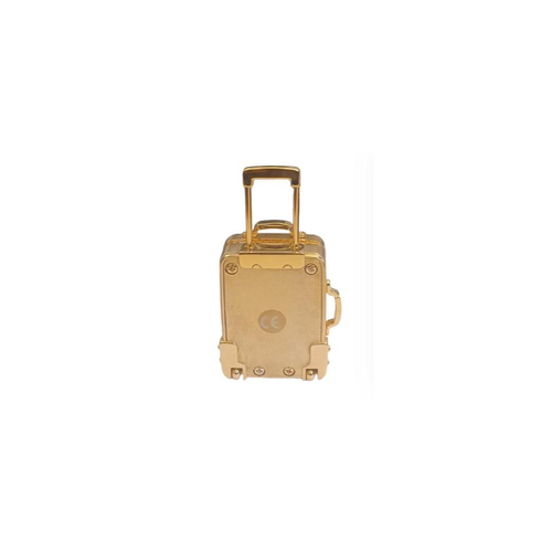 Miniature Clock Gold Plated Travel Bag Solid Brass IMP608G - CLEARANCE NEEDS RE-BATTERY