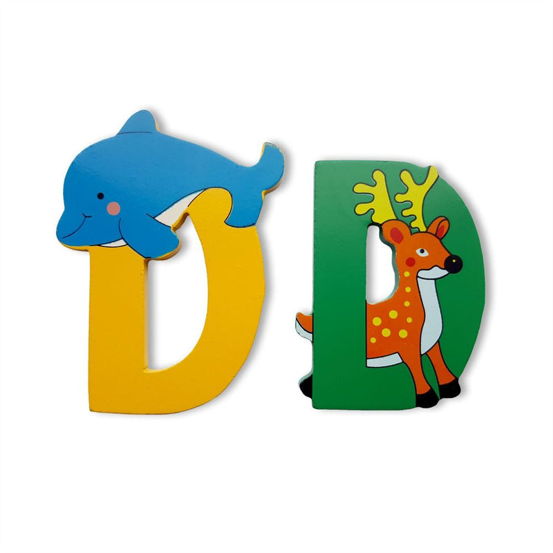 Vinsani Wooden Jungle Animal Upper Case Alphabet Letters Personalised Bedroom Wall Door Name