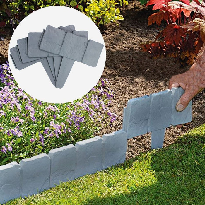 Durable Stone Effect Lawn Edging - Grey - Pack of 20 | Pukkr