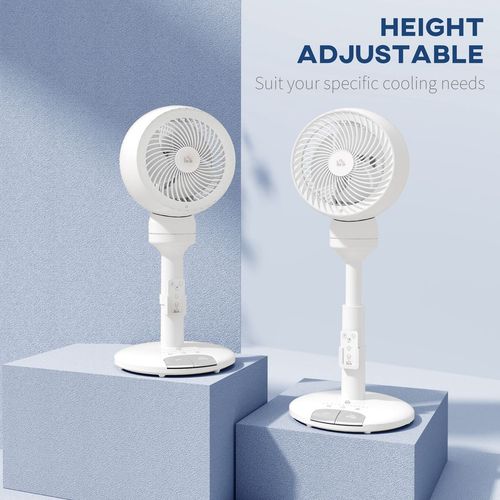 HOMCOM 9 Inch Height Adjustable Air Circulator Fan 70° Oscillating 9 Setting