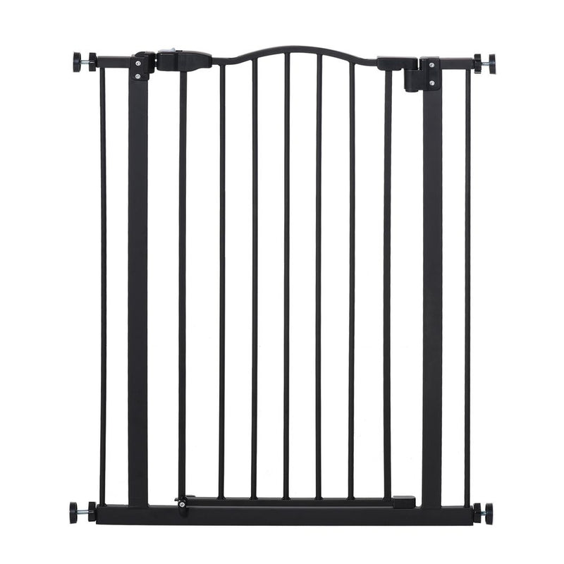 PawHut Pressure Fit Dog Stair Gate No Drilling Safety Gate Auto Close for Doorways, Hallways, 74-80cm Adjustable, 78cm Tall, Black