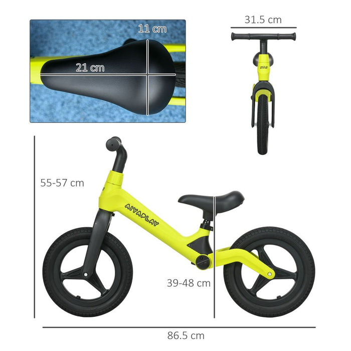 Premium Baby Balance Bike - Adjustable Seat & Handlebar - Green