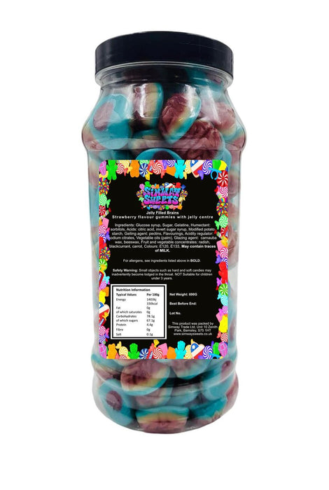 Jelly Filled Brains Gummy Sweets Gift Jar 🍭 Retro Sweets 🎁 Best Quality