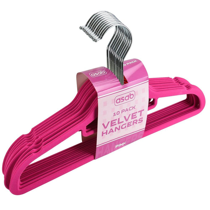 2X Flocked Hangers PINK 10PK | DGI-4018 | AS-99122