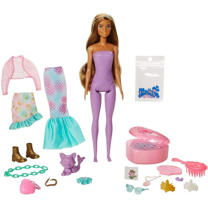 Barbie Doll Colour Reveal Peel Mermaid 25 Accessories GXV93