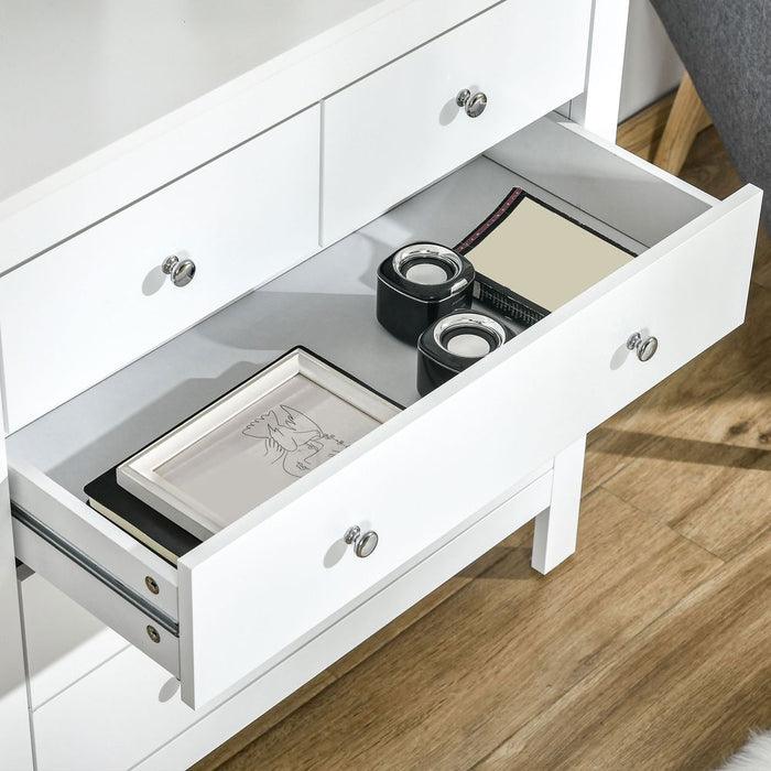 Premium 5 Drawer Storage Cabinet - Modern, Spacious, White