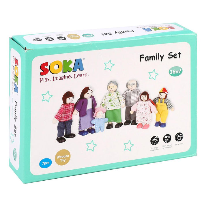 SOKA Happy Family Set - Imaginative Doll House Figures for Fun & Learning