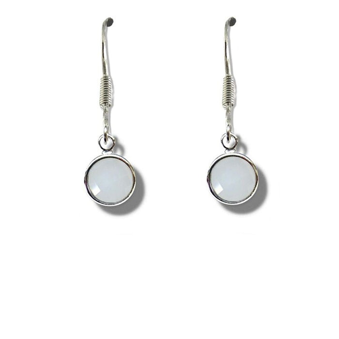 June Birthstone Drop Earrings - White