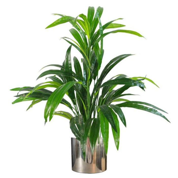 Stunning 65cm Artificial Bamboo Shrub with Silver Metal Planter - Realistic & High Quality