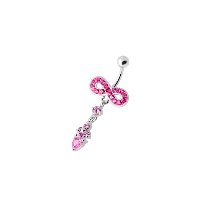 Jeweled Infinity Dangling Navel belly bar