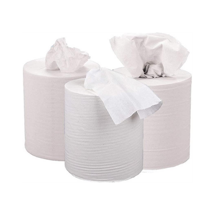 ASPECT Kitchen Rolls Centrefeed (24 Rolls, White) | 2 Ply Embossed Pattern Paper Towels | Strong and Absorbent Tissue Paper | UK Supplier | Wipe Away | Perfect for Commercial & Kitchen Use