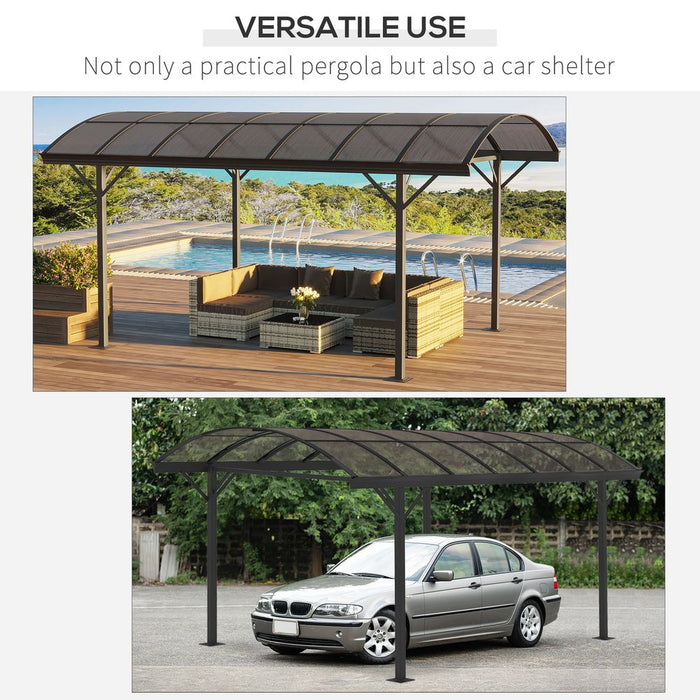 Premium 5x3m Hardtop Aluminum Gazebo Pergola | Brown | Polycarbonate Roof