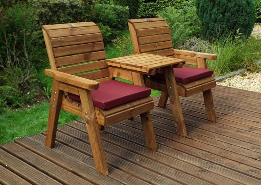 Twin Companion Set Straight - Handcrafted British Design, FSC Wood, Rustproof Bolting, 130kg Weight Limit - 10 Year Guarantee - White Glove Delivery