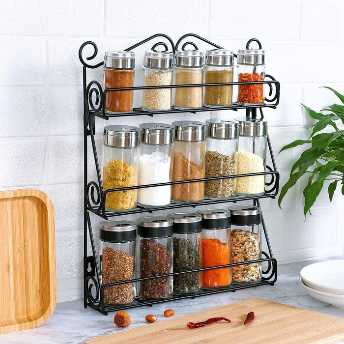 VINSANI FREE STANDING SPICE RACK BLACK 0009994