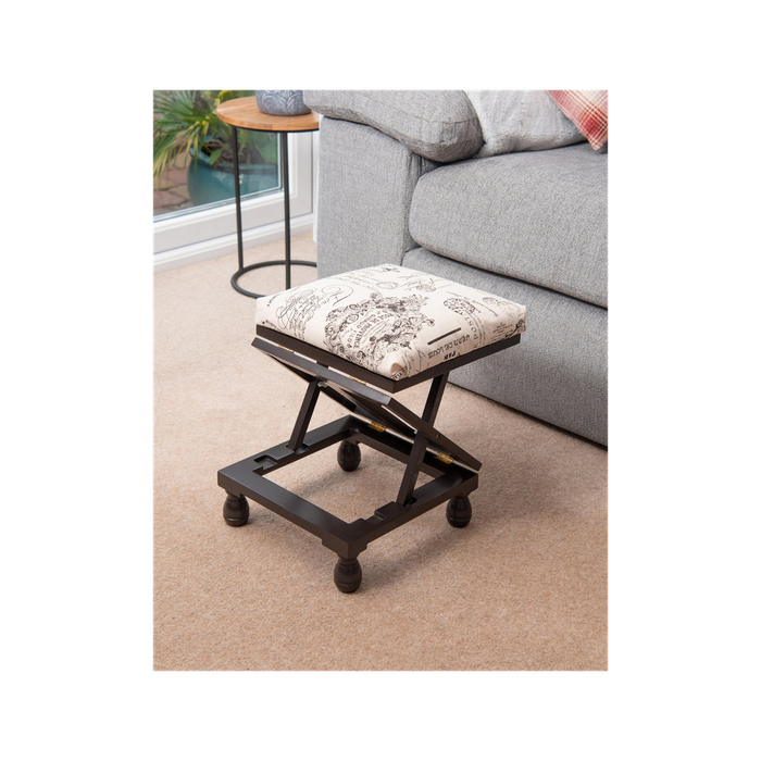 Premium Mahogany 3-Position Footstool - High Quality Solid Wood with Adjustable Height - Stylish Décor Piece