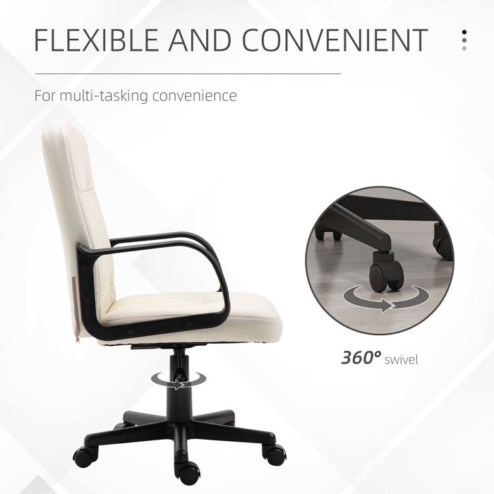 Comfortable PU Leather Office Chair with Adjustable Height and Padded Seat