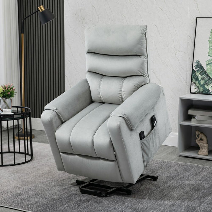 HOMCOM Power Lift Chair, Rise and Recliner Chair with Remote Control, Grey