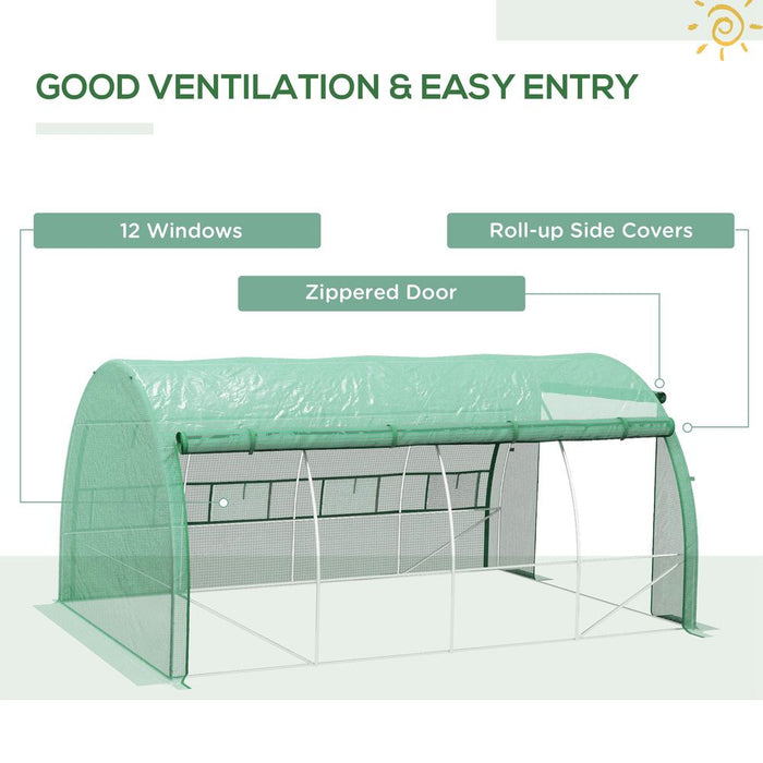 Premium Poly Tunnel Greenhouse - 4x3x2m, Steel Frame, Durable Plastic Cover, Easy Assembly - Ideal for Plant Growth & Shelter