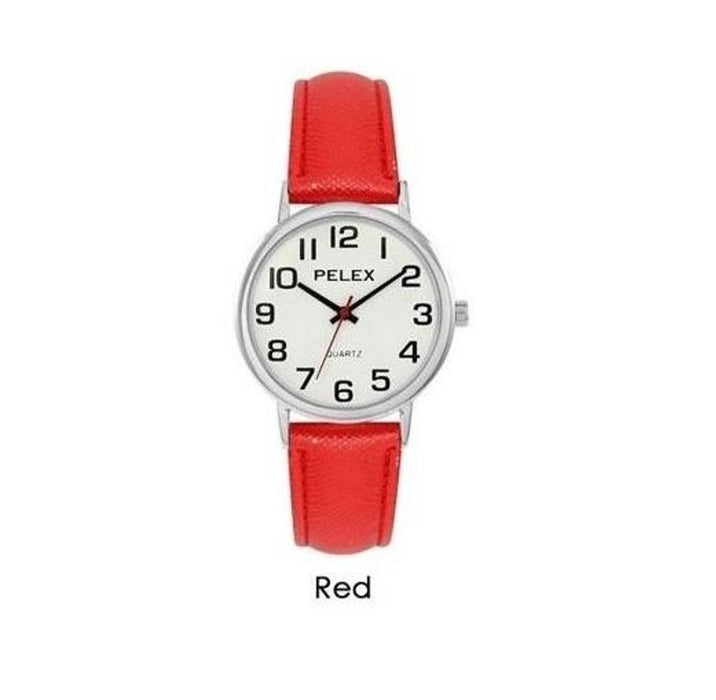 Pelex Mens / Ladies Big Dial Coloured Leather Strap Quartz Watch PLX-048 Available Multiple Colour